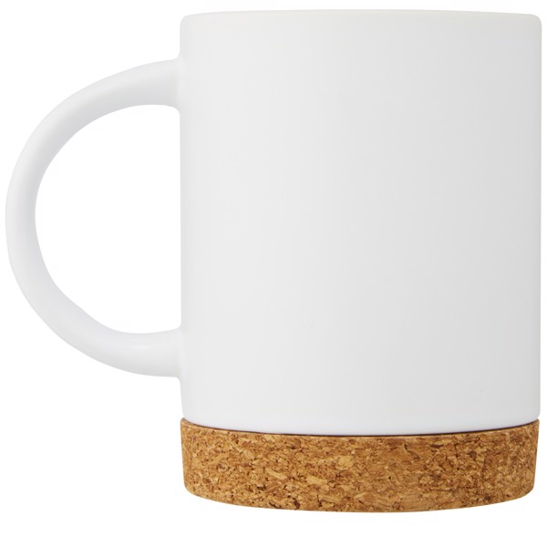 Taza de cerámica de 425 ml con base de corcho "Neiva" - Blanco