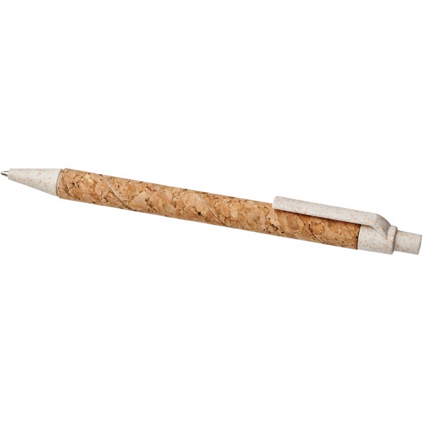 Midar cork and wheat straw ballpoint pen (black ink) - Natural / Cream
