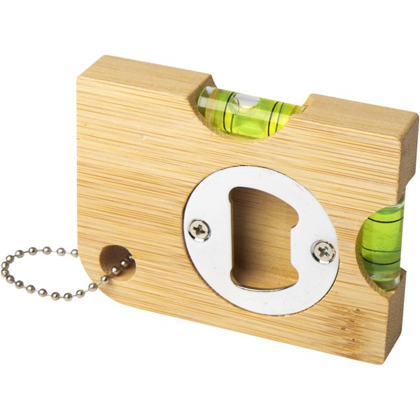 Levo bamboo bottle opener with level