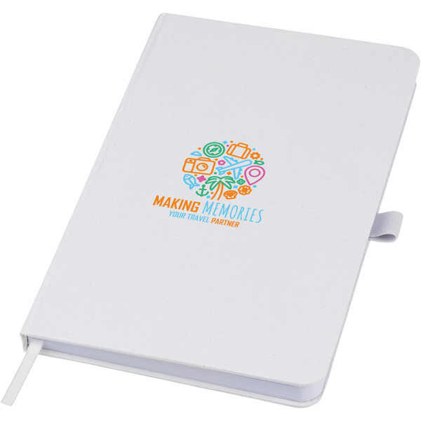 Fabianna crush paper hard cover notebook - White