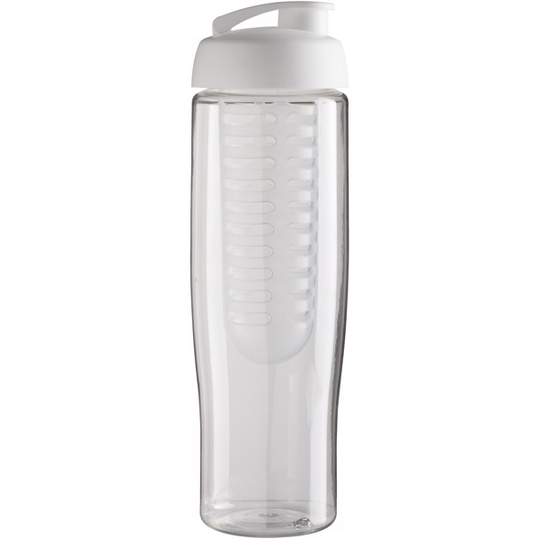 H2O Active® Tempo Bidón deportivo e infusor con Tapa Flip de 700 ml - Transparente / Blanco