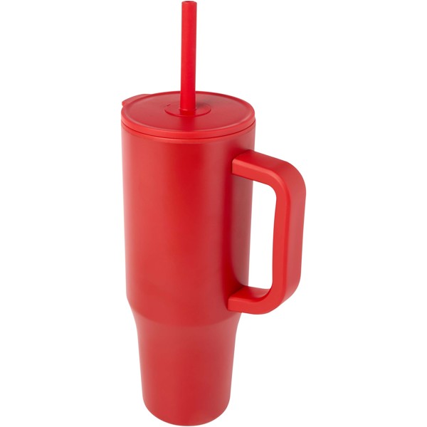 Brady 900 ml RCS certified insulated tumbler with silicone straw - Red