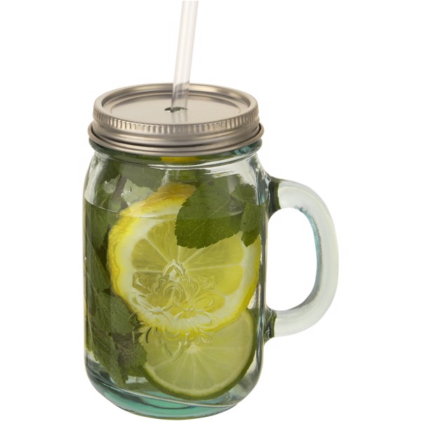 Juggo recycled glass mug with straw