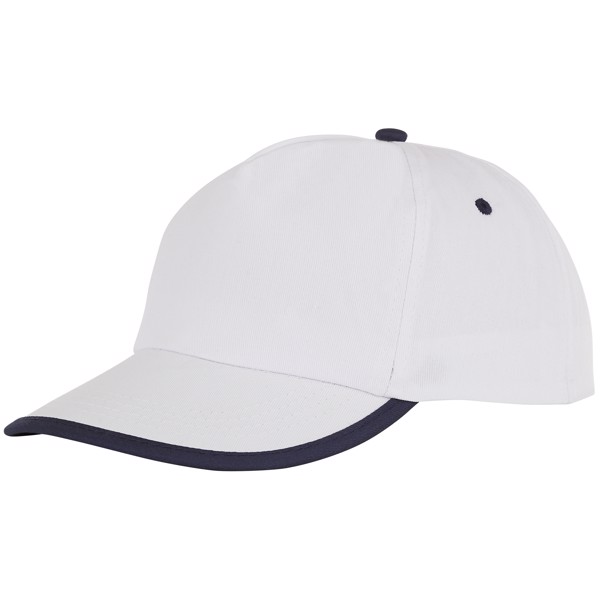 Nestor 5 panel cap with piping - White / Navy