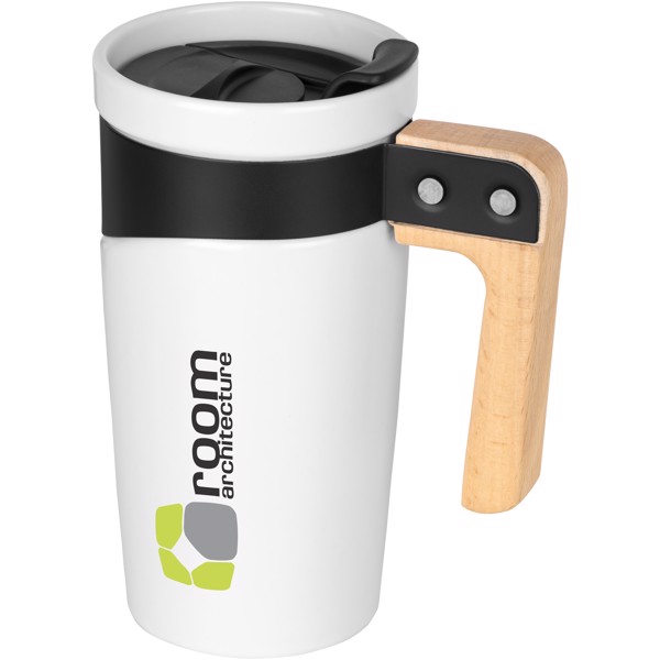 Taza de cerámica con asa de madera de 475 ml “Grotto”