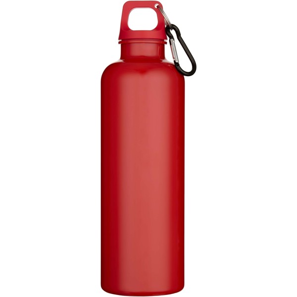 Oregon 750 ml solid colour RCS recycled plastic water bottle with carabiner - Red