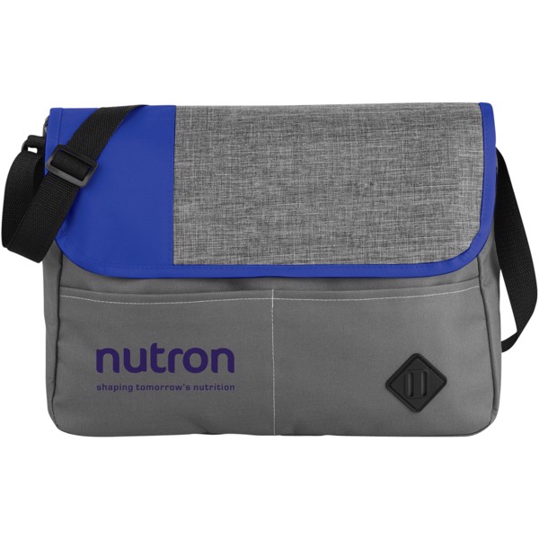 Offset messenger bag - Grey / Royal blue