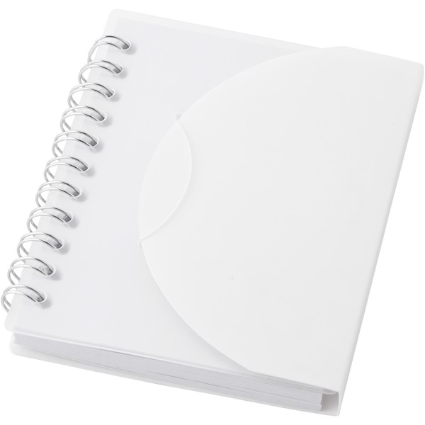 Post A7 spiral notebook with blank pages - White / Transparent clear