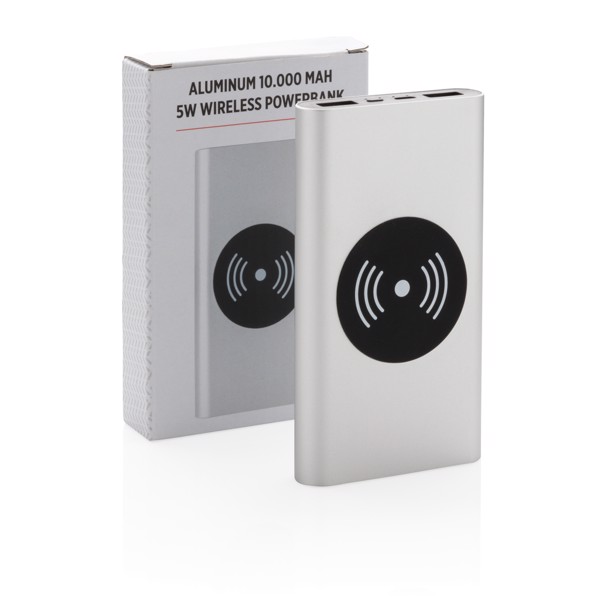 Aluminium 10.000 mAh 5W Wireless Powerbank