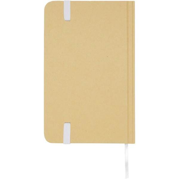 Reed A6 recycled hard cover notebook with plain pages - White
