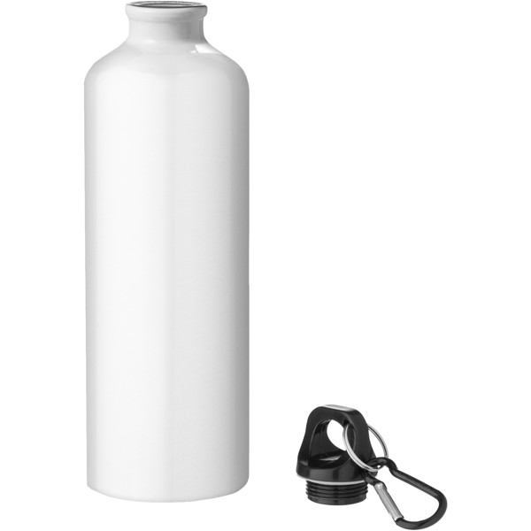 Oregon 770 ml aluminium water bottle with carabiner - White