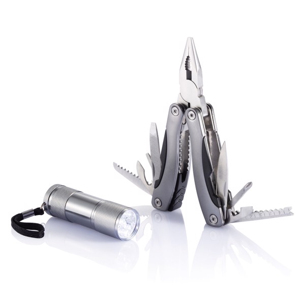Multitool and torch set - Grey