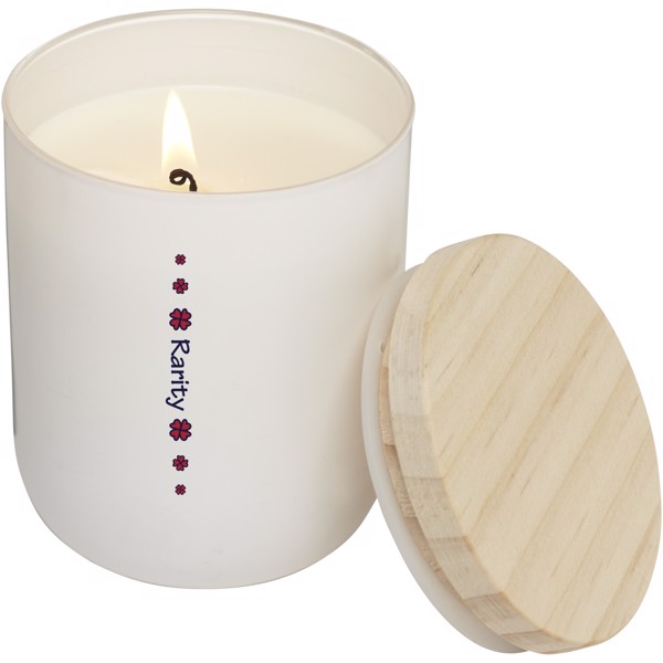 Lani candle with wooden lid - White