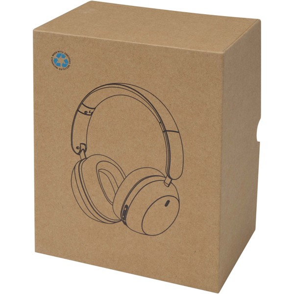 Hoggar recycled plastic over-ear foldeable ANC and ENC headphones - White