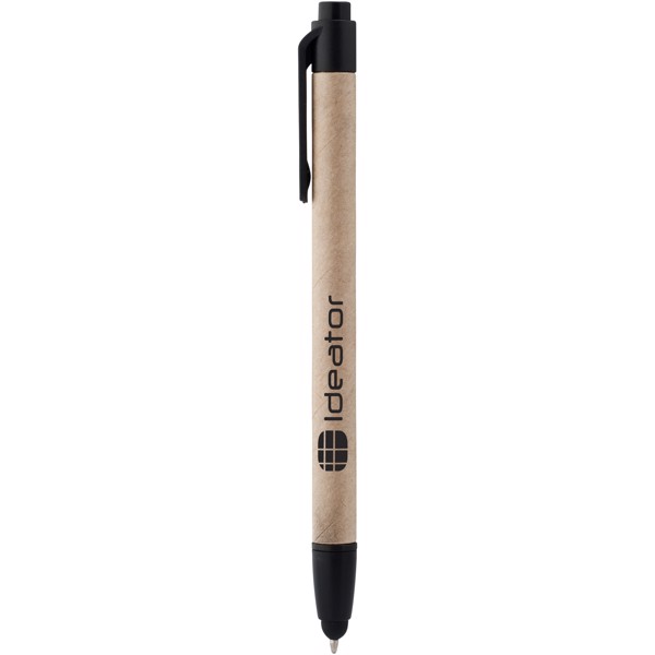 Planet recycled stylus ballpoint pen - Natural / Solid black