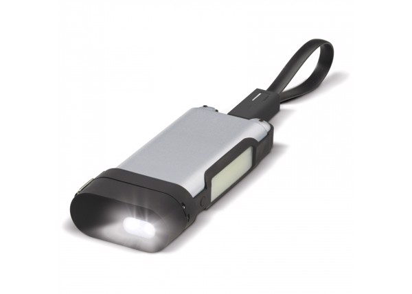 Powerbank flashlight 5000mAh - Silver