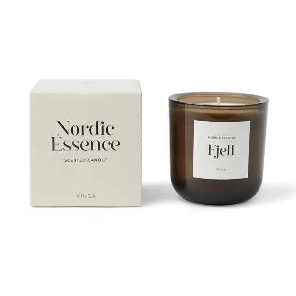 Nordic essence scented candle large - Off White / Dark Brown