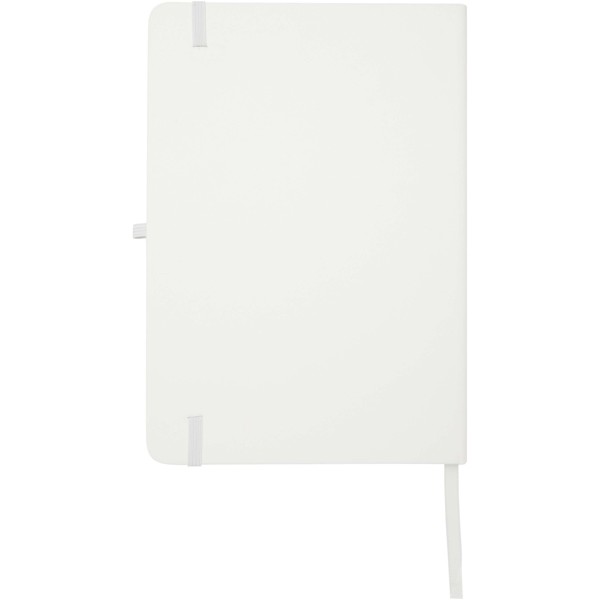 Teak A5 recycled hard cover notebook with lined pages - White