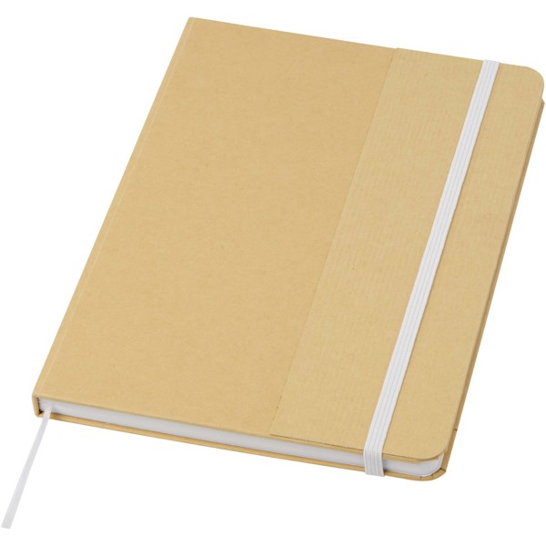 Nelida A5 recycled cardboard hard cover notebook - White