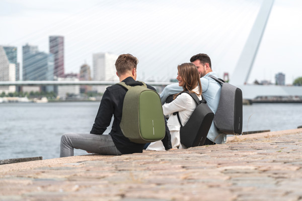 Bobby Hero Small, Anti-theft backpack - Anthracite / Grey