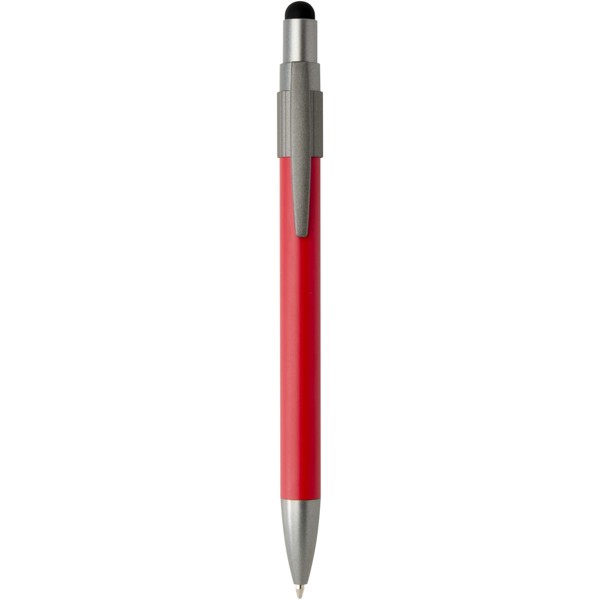 Rill RCS recycled ballpoint pen with stylus and fidget spinner (blue ink) - Red