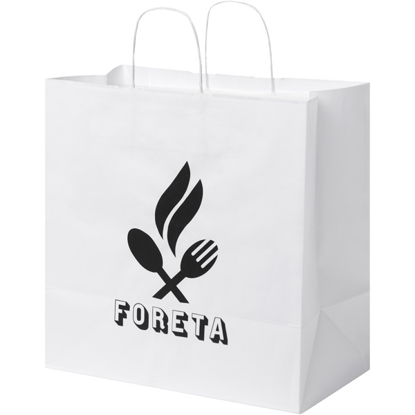 Kraft 80-90 g/m2 paper bag with twisted handles - 34 x 20 x 35 cm - White