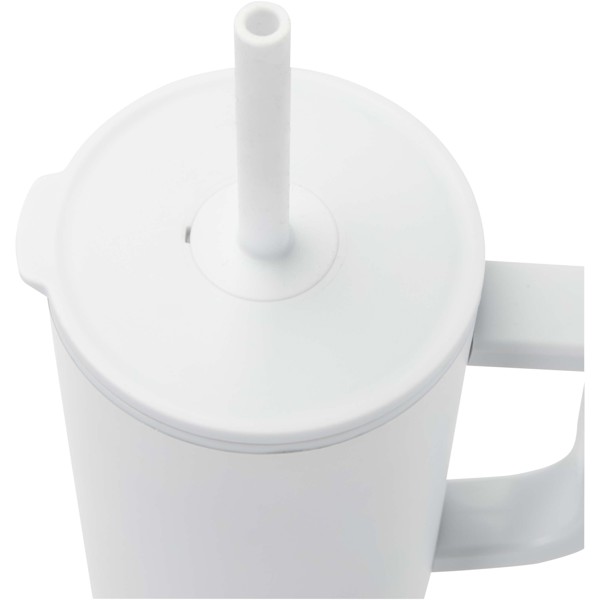Brady 900 ml RCS certified insulated tumbler with silicone straw - White