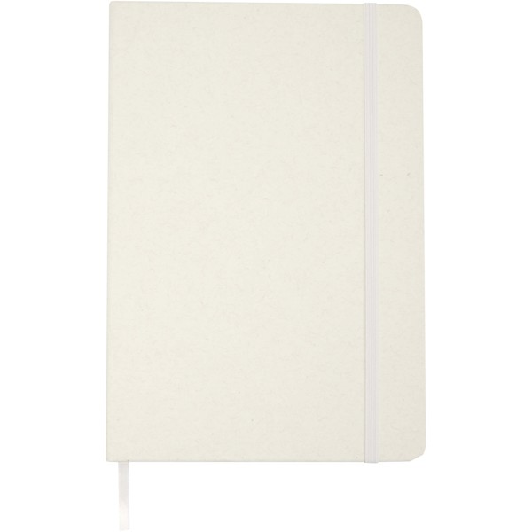 Bass A5 recycled hard cover notebook with lined pages - White