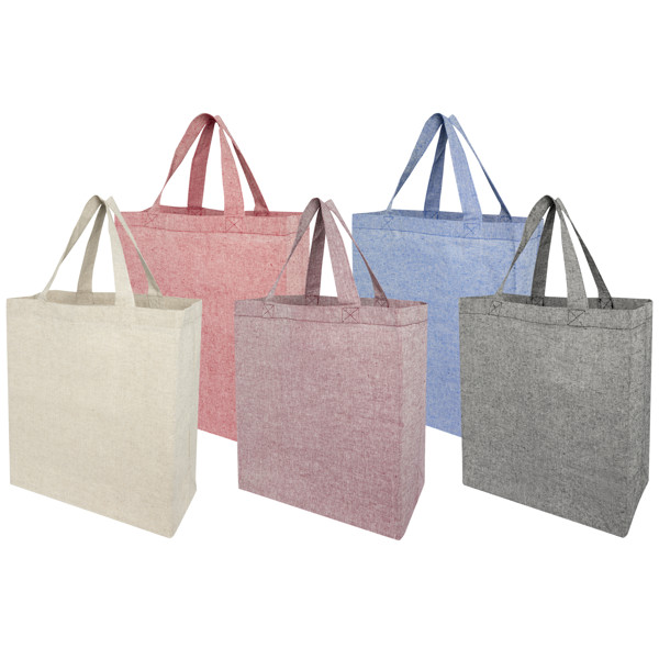 Pheebs 150 g/m² recycled gusset tote bag 13L - Heather Maroon