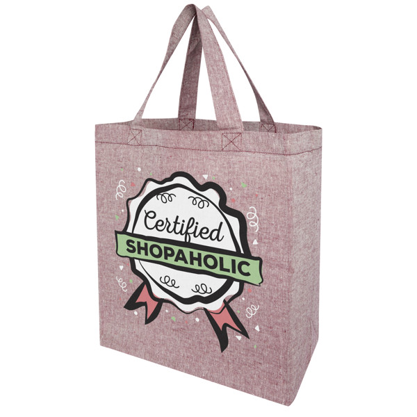 Pheebs 150 g/m² recycled gusset tote bag 13L - Heather Maroon