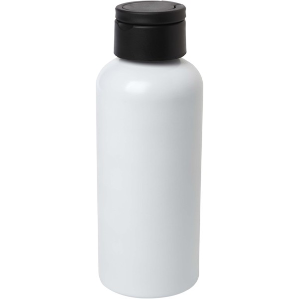 Trinity 600 ml RCS certified recycled aluminium water bottle with RPET lid - White
