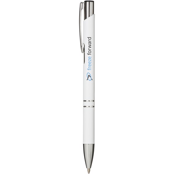 Moneta aluminium click ballpoint pen (blue ink) - White
