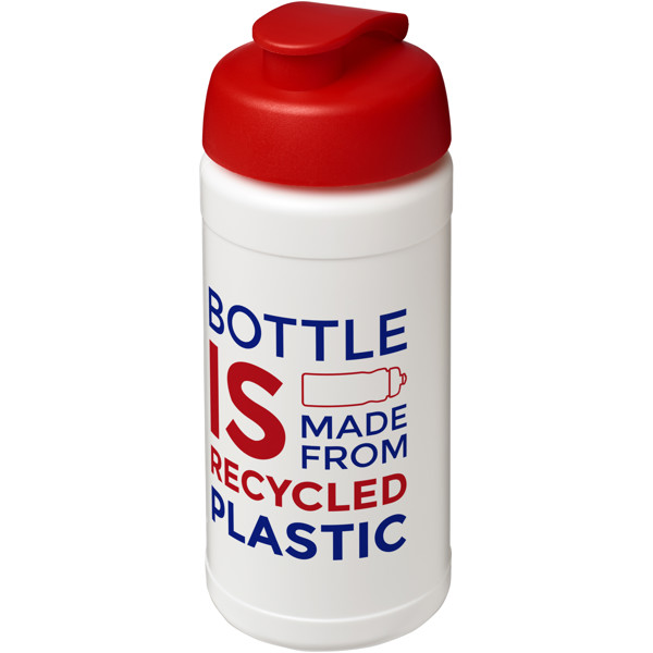 Baseline 500 ml recycled sport bottle with flip lid - White / Red