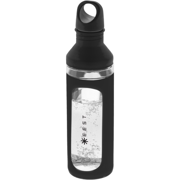 Hover 590 ml Glasflasche - schwarz / transparent