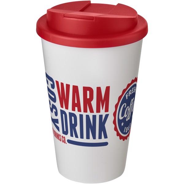 Termo hrnek Americano®  350 ml  s  uzávěrem odolným proti rozlití - Bílá / Červená s efektem námrazy