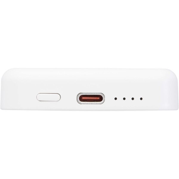 Acrab 5000 mAh 15W magnetic wireless power bank with 20W PD - made from recycled plastic - White