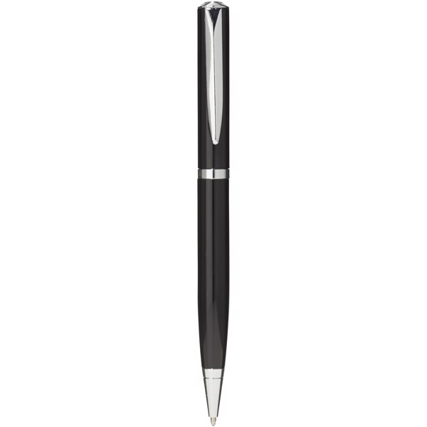 City lacquered ballpoint pen - Silver / Solid black