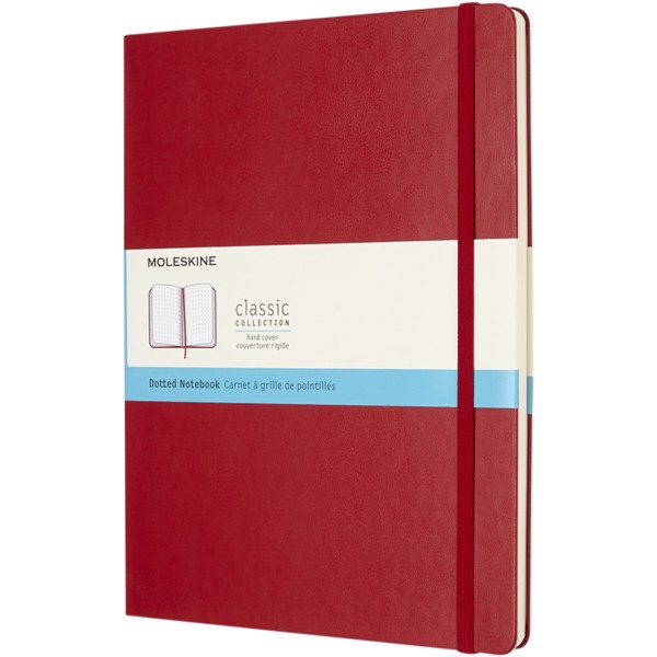 Classic XL hard cover notebook - dotted - Scarlet red