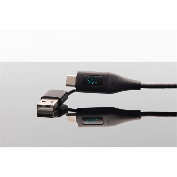 SCX.design C51 60W 5-in-1 rPET fast charging cable with display