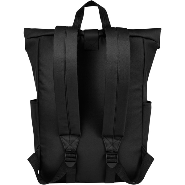 Byron 15.6\" GRS RPET roll-top backpack 18L - Black