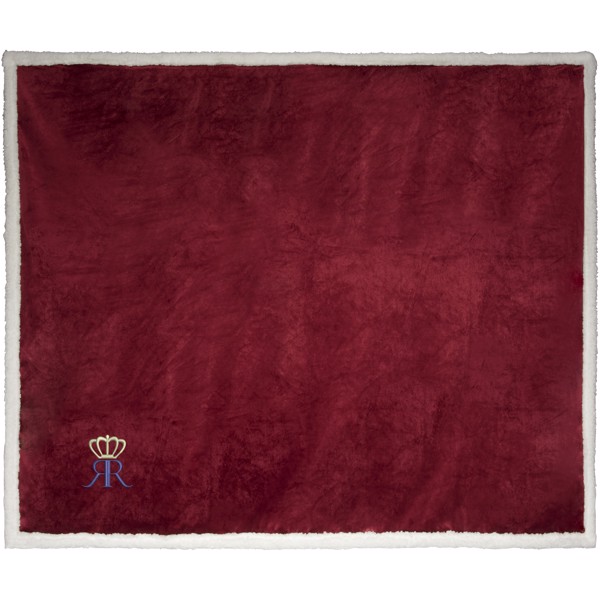 Pléd Lauren z materiálu sherpa fleece - Burgundská červená