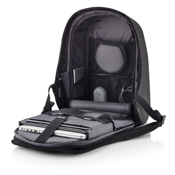 Bobby Hero Small, Anti-theft backpack - Anthracite / Grey