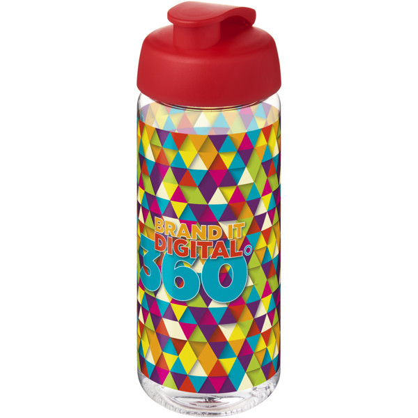 H2O Active® Octave Tritan™ 600 ml flip lid sport bottle - Transparent Clear / Red