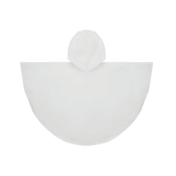 PEVA kid rain coat with hood Ponchie - White