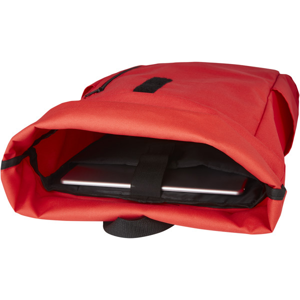 Byron 15.6\" GRS RPET roll-top backpack 18L - Red