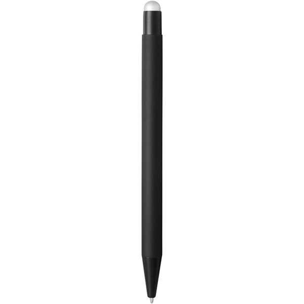 Dax rubber stylus ballpoint pen - Solid black / Silver