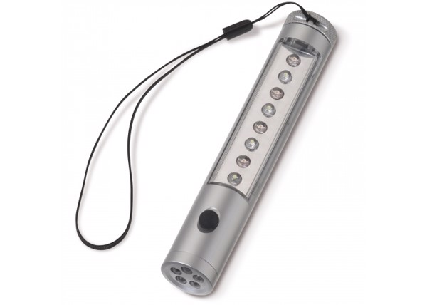 Aluminum torch magnet 5+8 LED - Silver