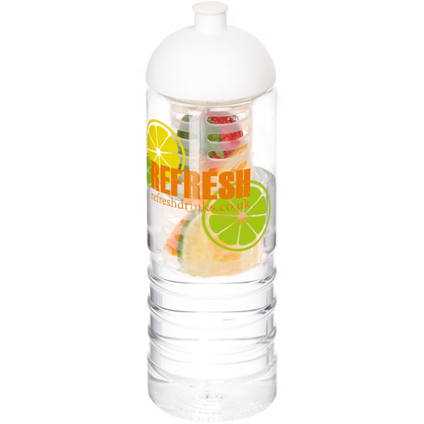 H2O Active® Treble Bidón deportivo e infusor con tapa Dome de 750 ml - Transparente / Blanco