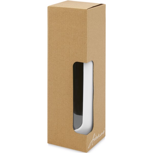 Botella de vidrio borosilicato de 600 ml con agarre de silicona "Tidan" - Blanco