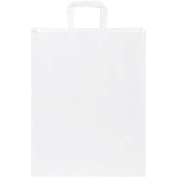 Kraft 80-90 g/m2 paper bag with flat handles - 32 x 12 x 40 cm - White